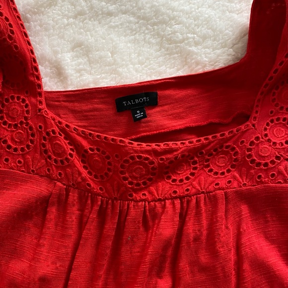 Red midi dress. 100% Cotton. - Picture 4 of 5